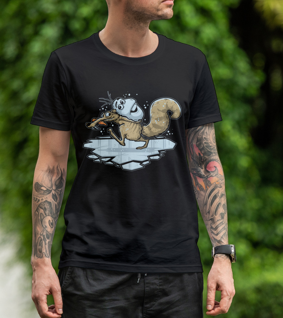 Scrat Olaf Fusion On Ice Patch T-Shirt