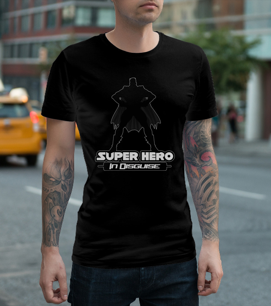 SUPER HERO IN DISGUISE Silhouette And Iconic Cape T-Shirt