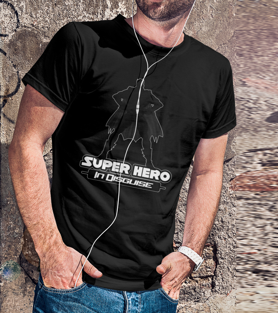 SUPER HERO IN DISGUISE Silhouette And Iconic Cape T-Shirt