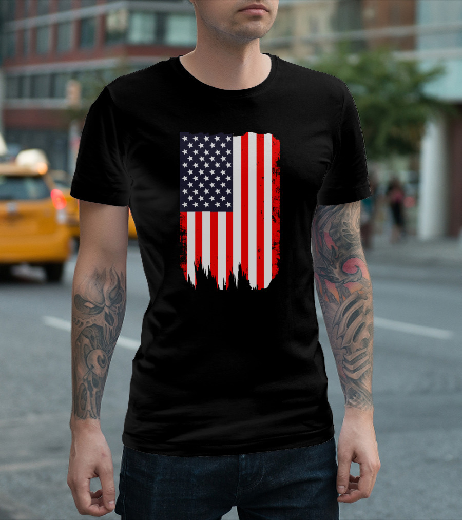 American Flag USA Distressed T-Shirt