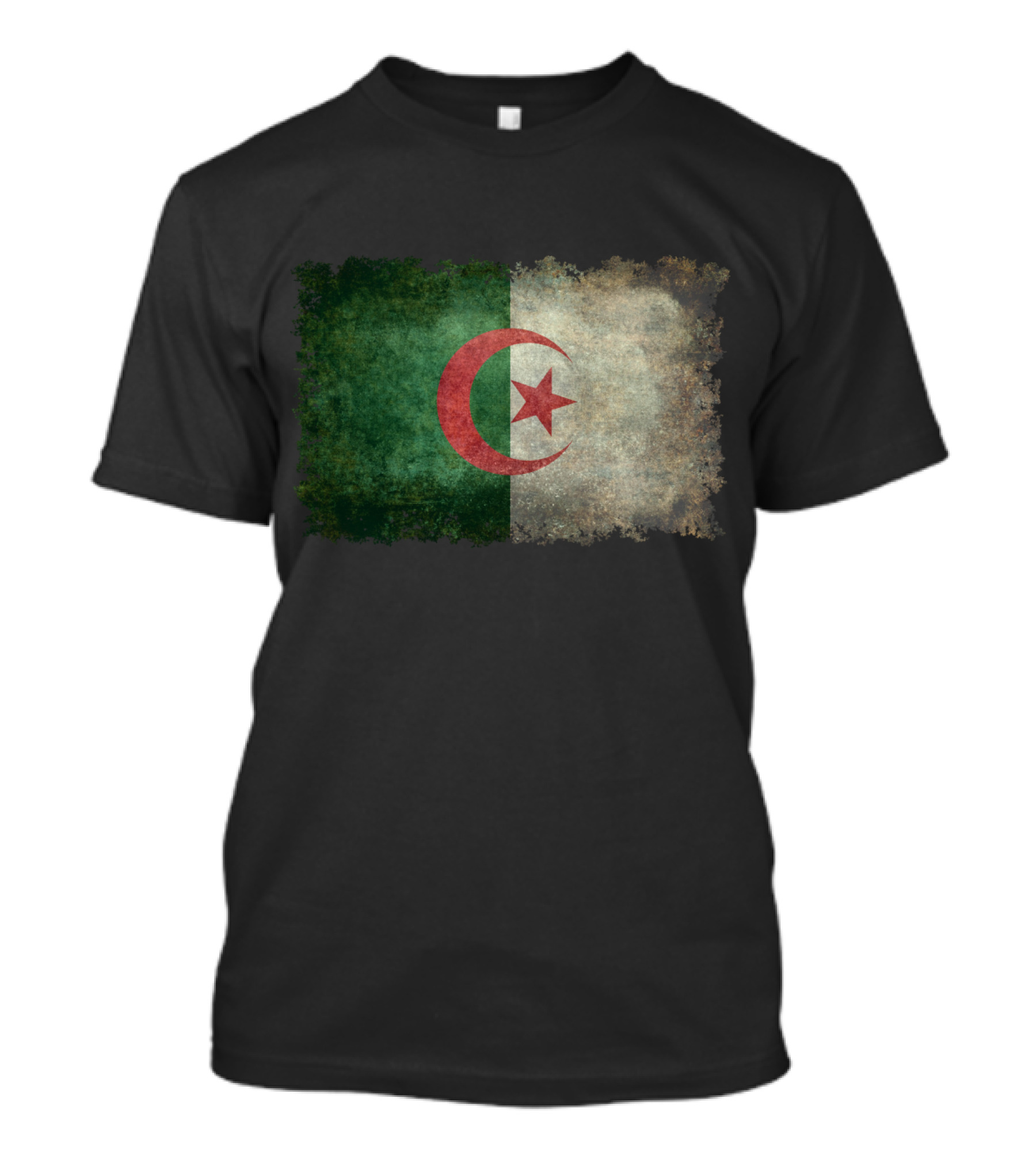 Flag Of Algeria Worn Vintage Look T-Shirt