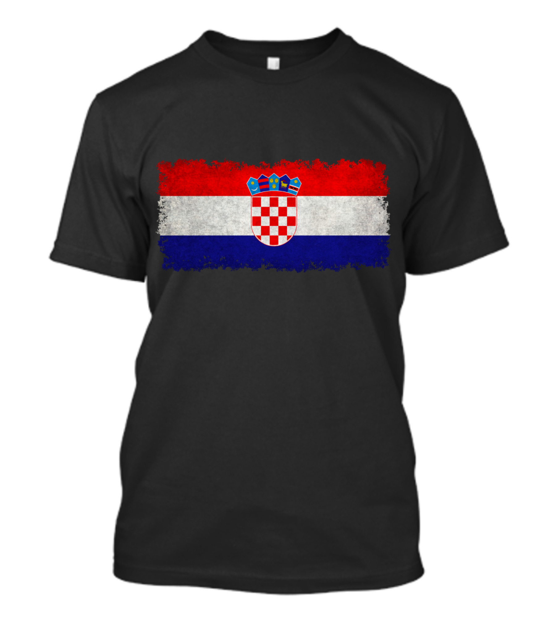 Flag Of Croatia Vintage Style Distressed Grunge Look T-Shirt