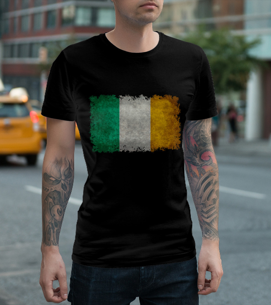 Vintage Style Grunge Irish Flag T-Shirt
