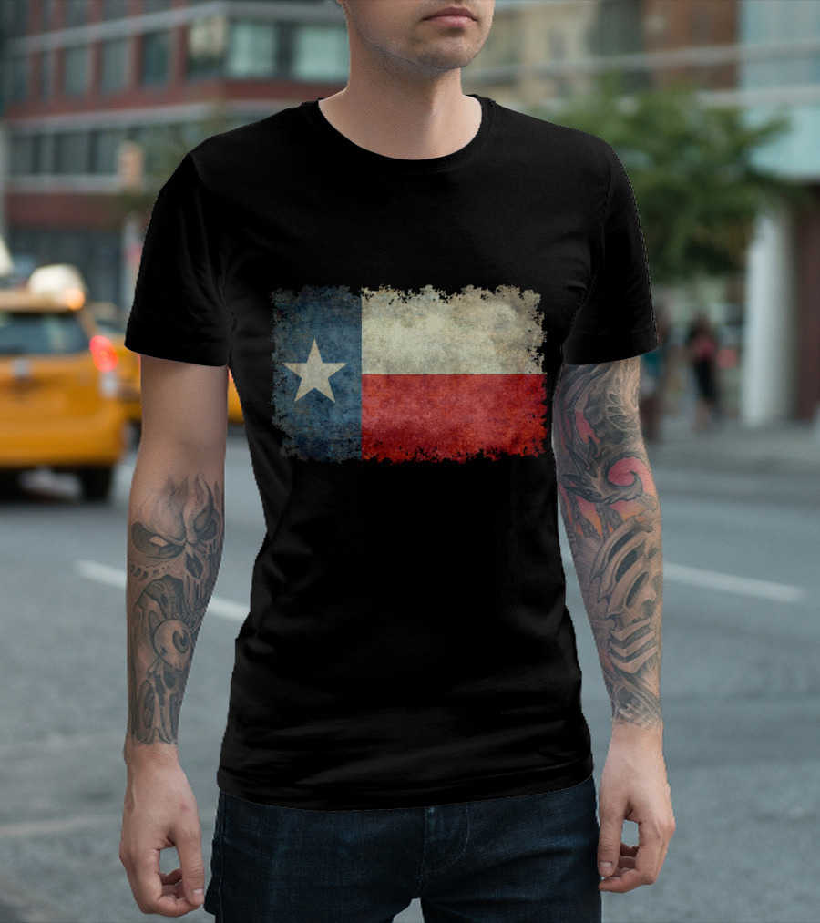 Texas Flag Vintage Style Grunge Texan Lone Star State Retro Look T-Shirt