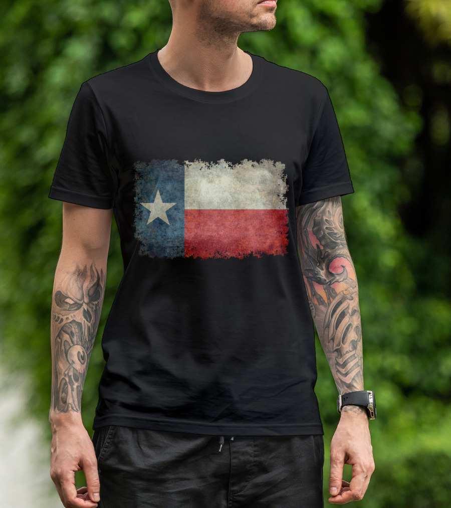 Texas Flag Vintage Style Grunge Texan Lone Star State Retro Look T-Shirt