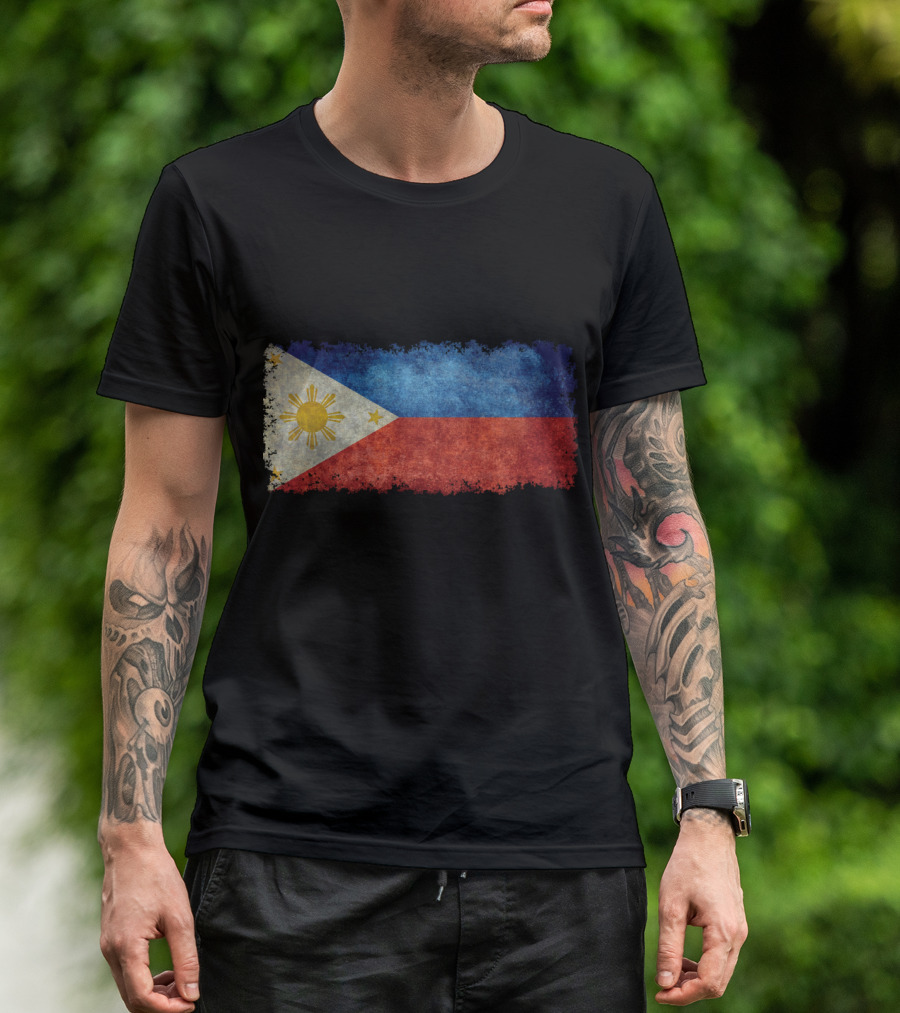 Distressed Vintage Philippine Flag T-Shirt