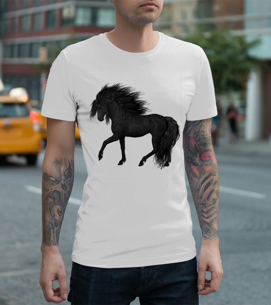 Black Horse Stallion Unicon Heritage T-Shirt