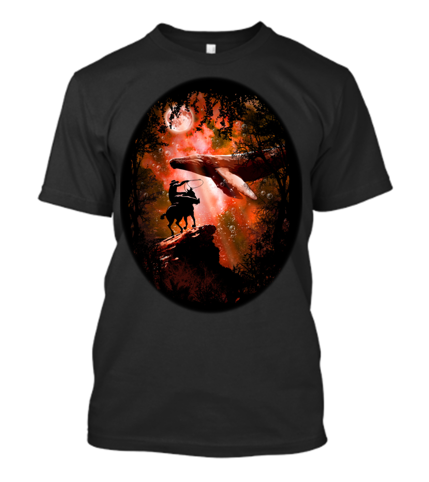 Horse Unicorn Epic Space Adventure With Whale And Moon T-Shirt