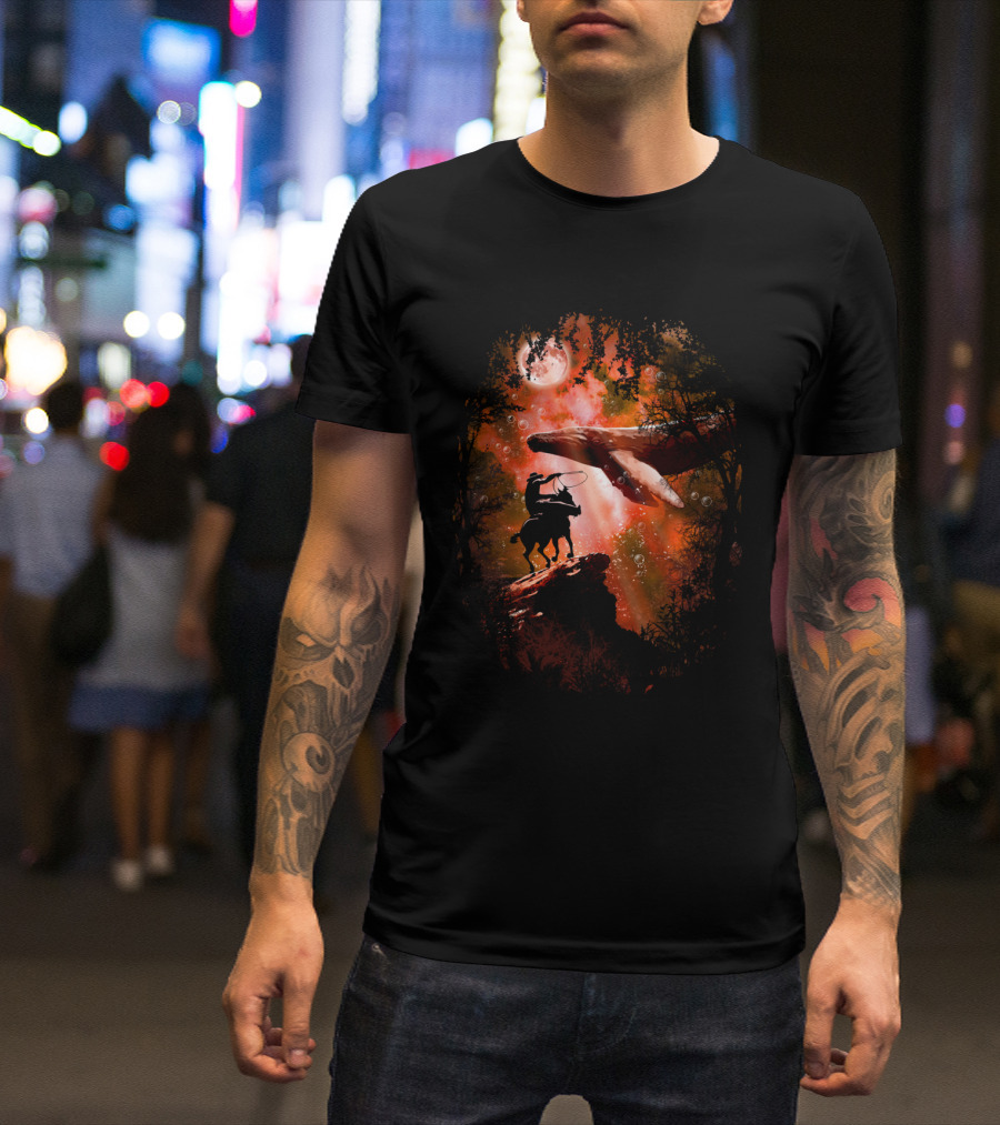 Horse Unicorn Epic Space Adventure With Whale And Moon T-Shirt