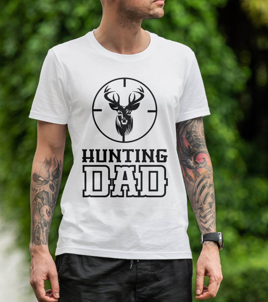 Hunting Dad Hunt With My Son Hunter Deer Target T-Shirt