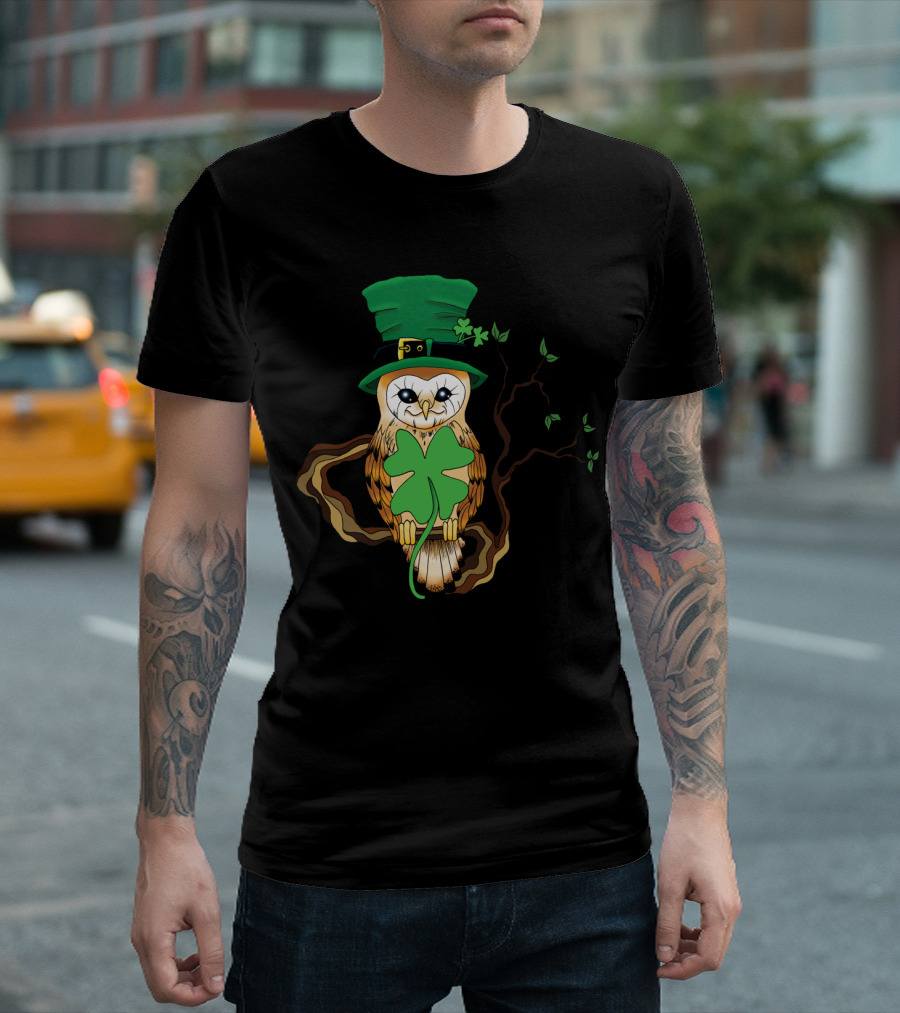 Mr Irish Irish Patrick Clover Owl St Patrick's Day T-Shirt