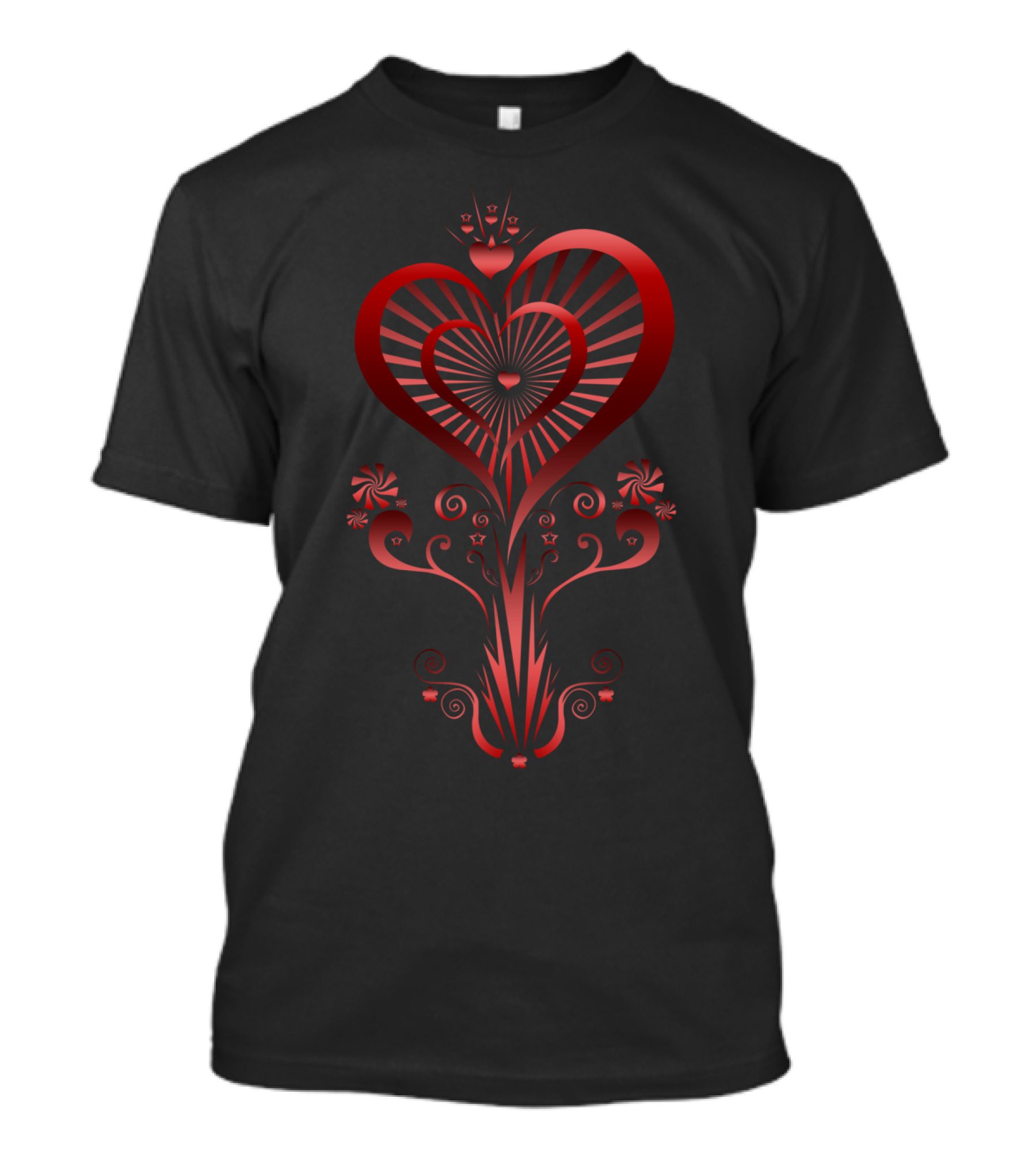 Heart Flower Radiant Spiral Burst Blossoms T-Shirt