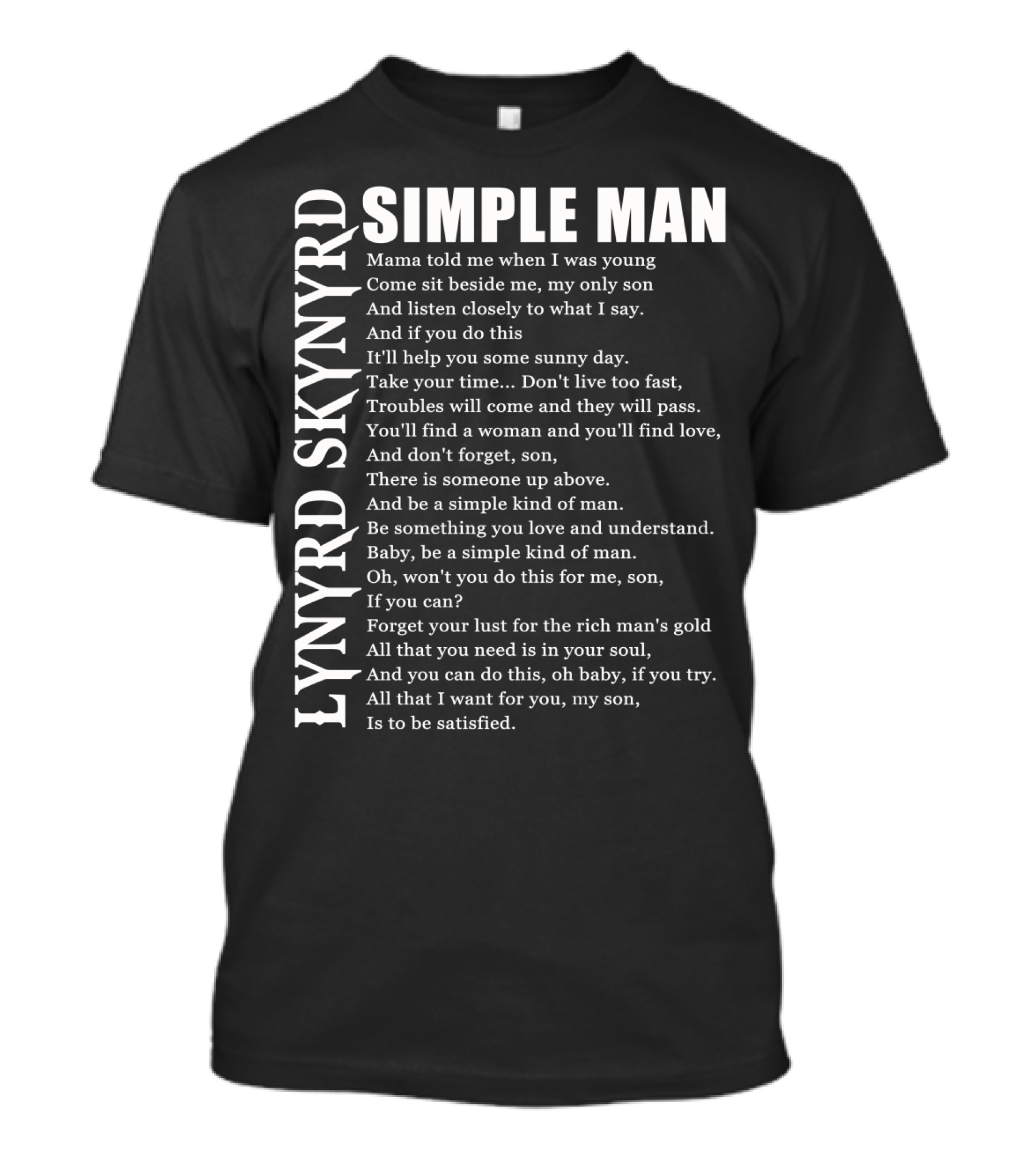 LYNYRD SKYNYRD Simple Man Lyrics T-Shirt