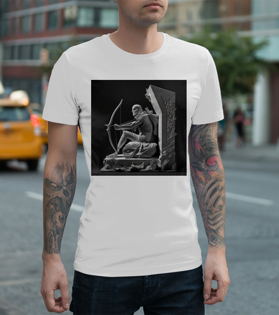 Ong Gia 3 Copy Old Man Archer Statue T-Shirt