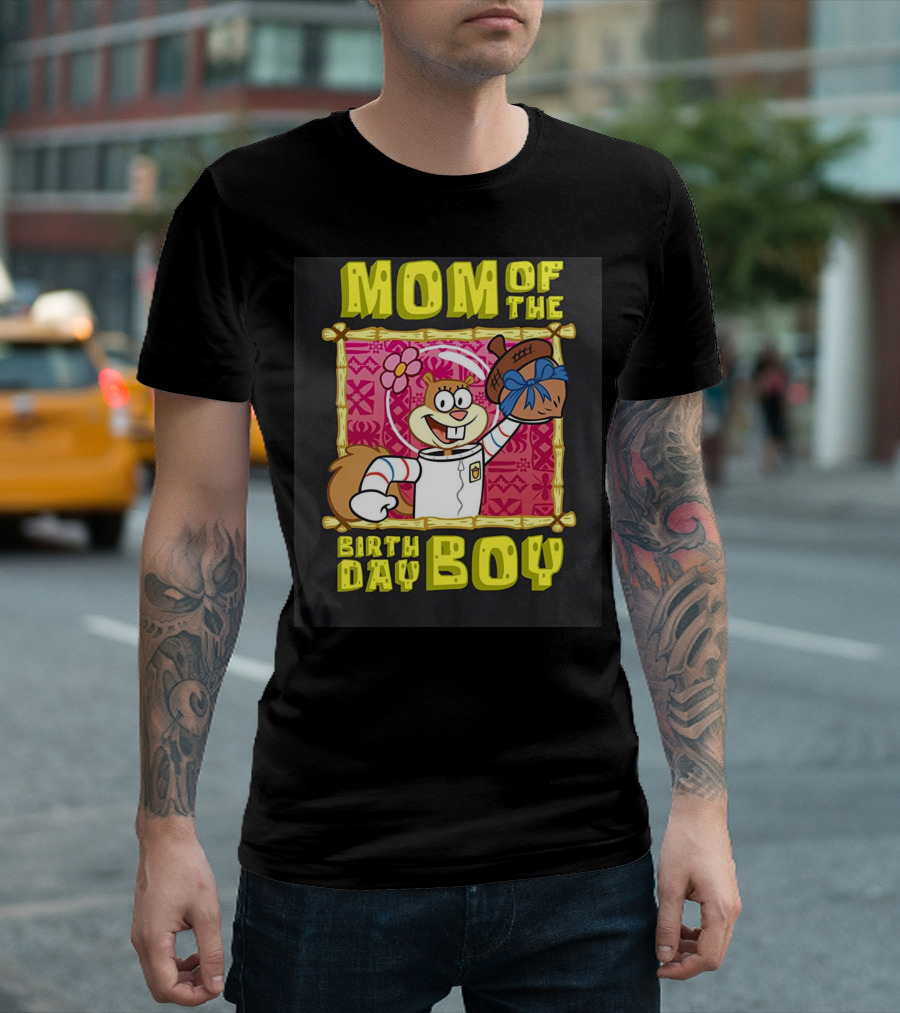 Mademark X Spongebob SquarePants Mom of the Birth Day Boy Sandy Cheeks Celebrate T-Shirt