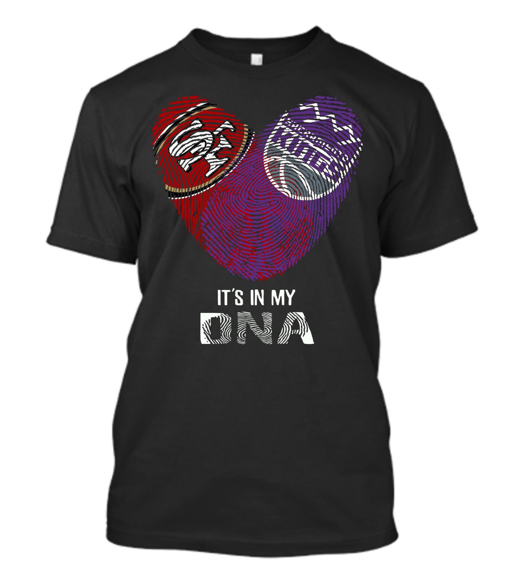 49Ers Sacramento Kings Heart Fingerprint It's In My DNA T-Shirt