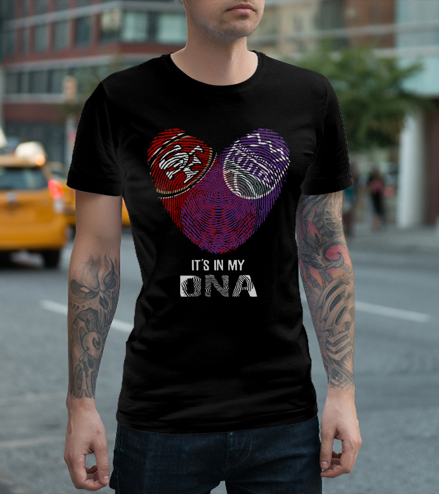 49Ers Sacramento Kings Heart Fingerprint It's In My DNA T-Shirt