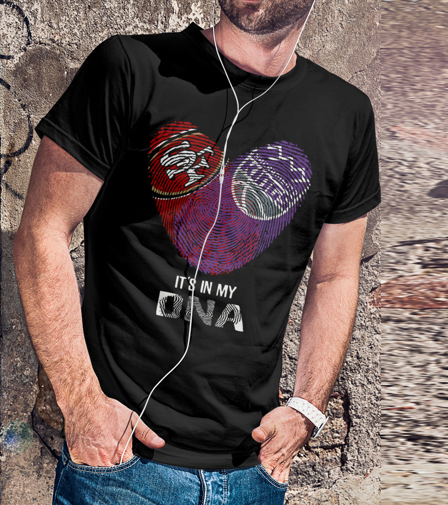49Ers Sacramento Kings Heart Fingerprint It's In My DNA T-Shirt