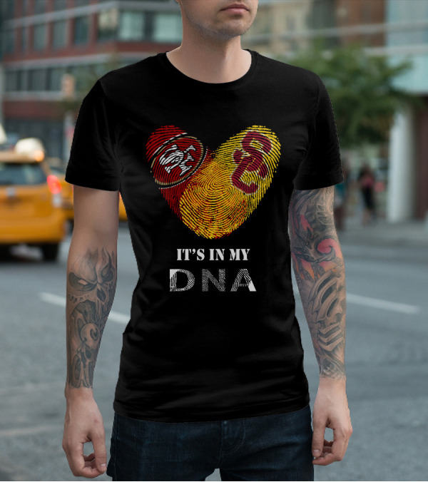 49Ers USC Trojans DNA Fingerprint Heart T-Shirt