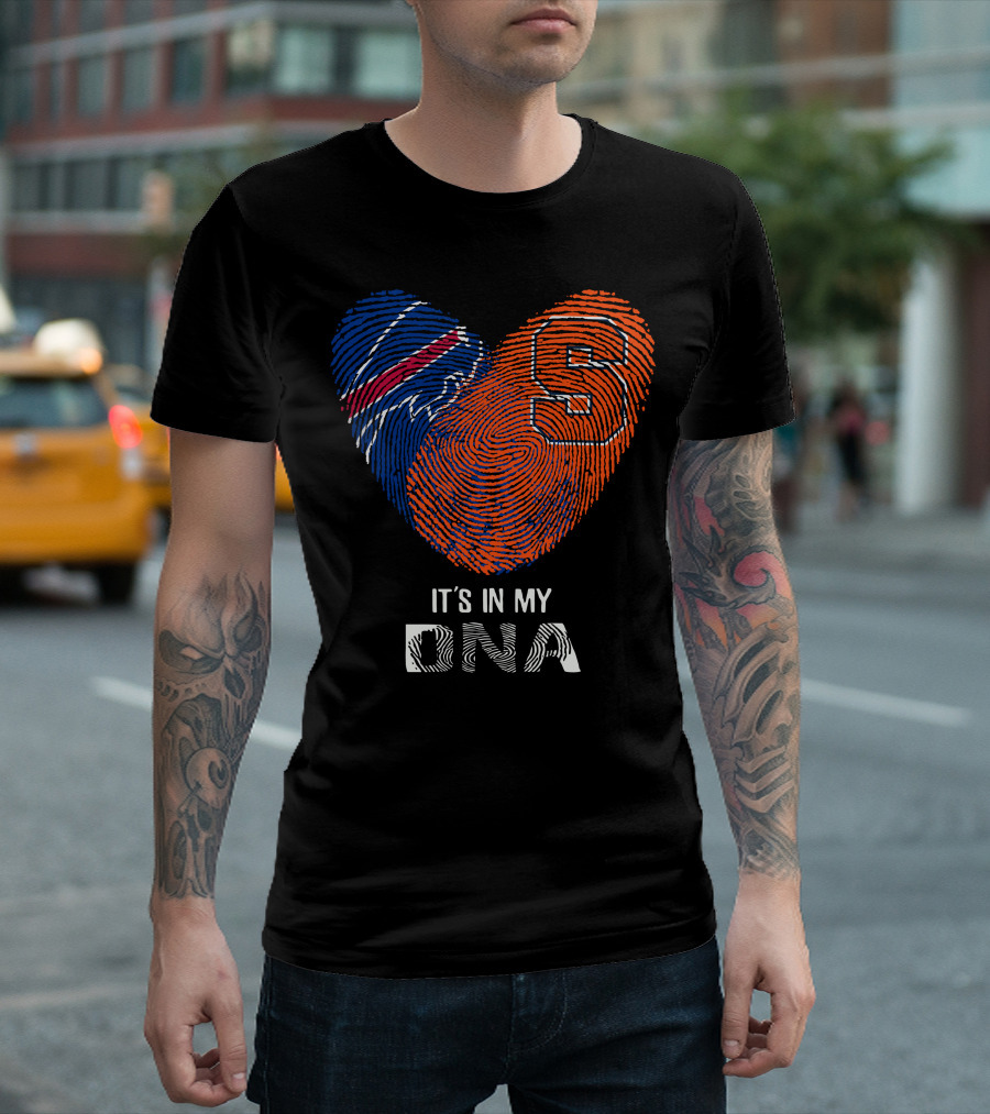 Bills Syracuse It's In My DNA Heart Fingerprint T-Shirt