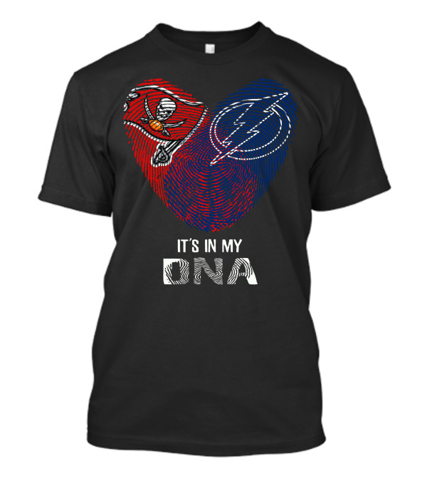 Buccaneers Lightning Heart It's In My Dna Fingerprint T-Shirt