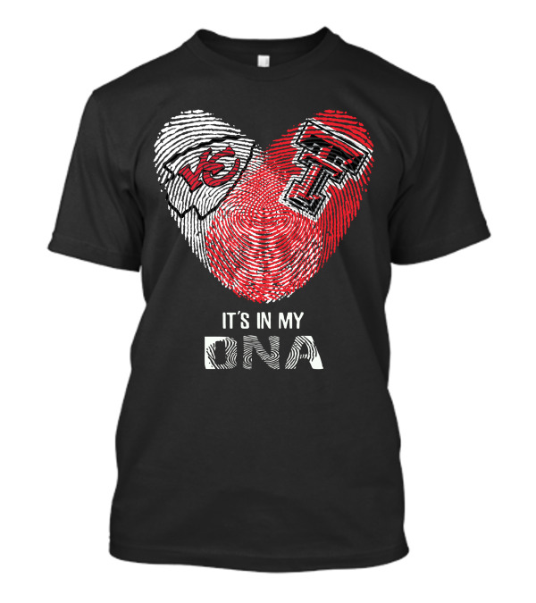 Chiefs Texas Tech Heart Shaped Fingerprint It's In My Dna T-Shirt