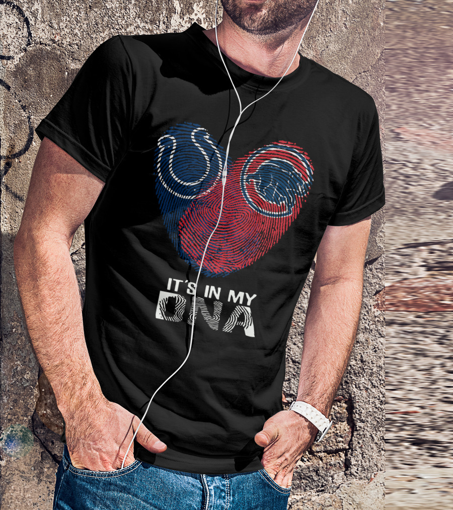 Colts Cubs It's In My Dna Fingerprint Heart T-Shirt