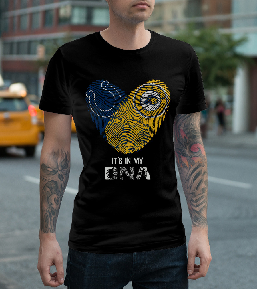 Colts Pacers It's In My Dna Heart Fingerprint Pride Indianapolis Fan T-Shirt
