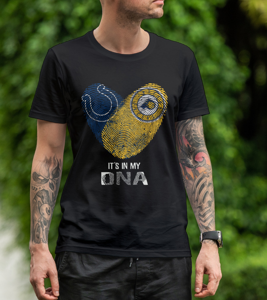 Colts Pacers It's In My Dna Heart Fingerprint Pride Indianapolis Fan T-Shirt