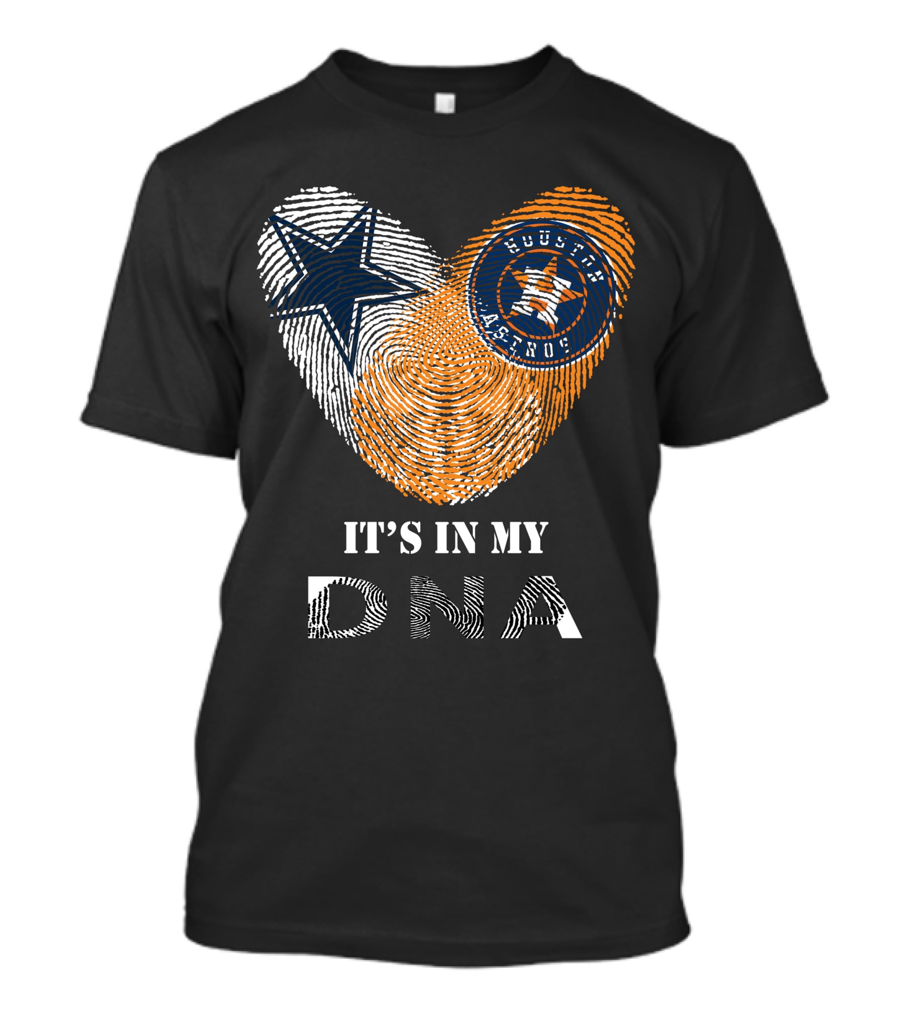 Cowboys Astros It's In My DNA Fingerprint T-Shirt