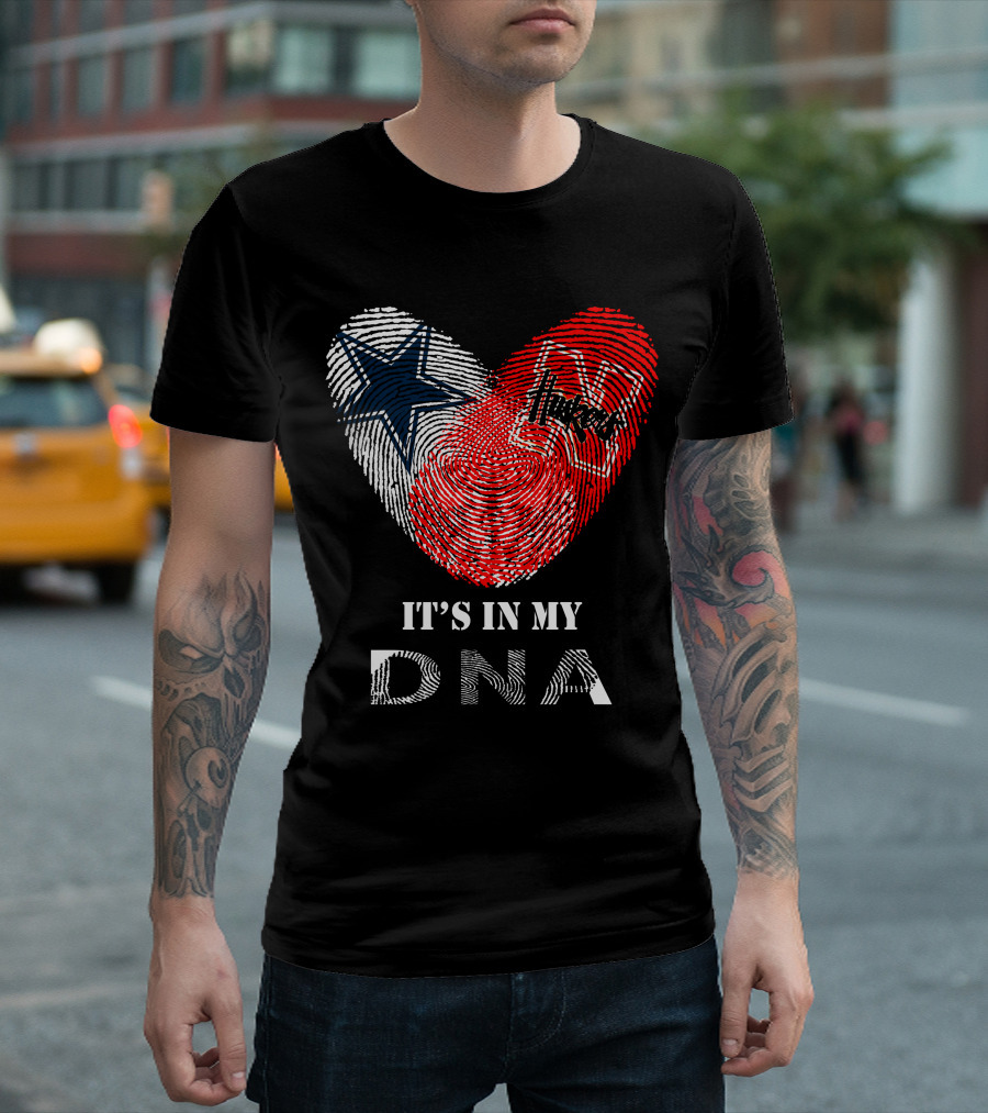 Cowboys Huskers It's In My DNA Fingerprint T-Shirt