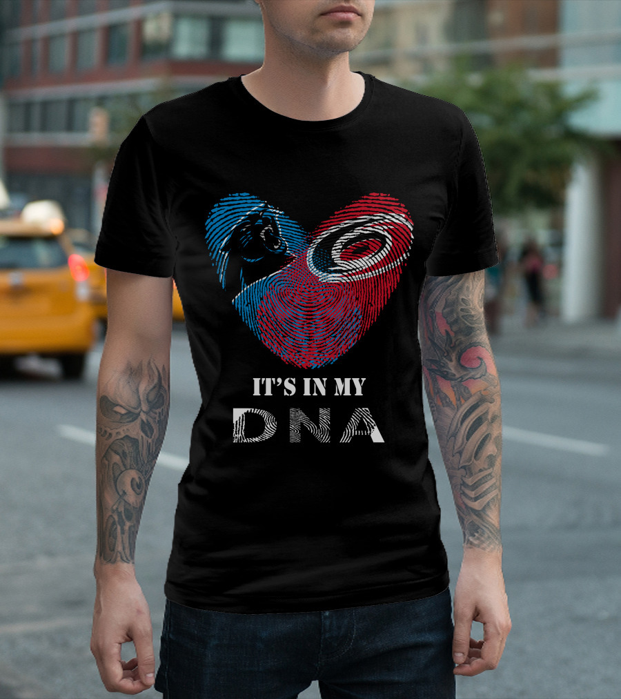 Panthers Hurricanes It's In My DNA Fingerprint Heart T-Shirt