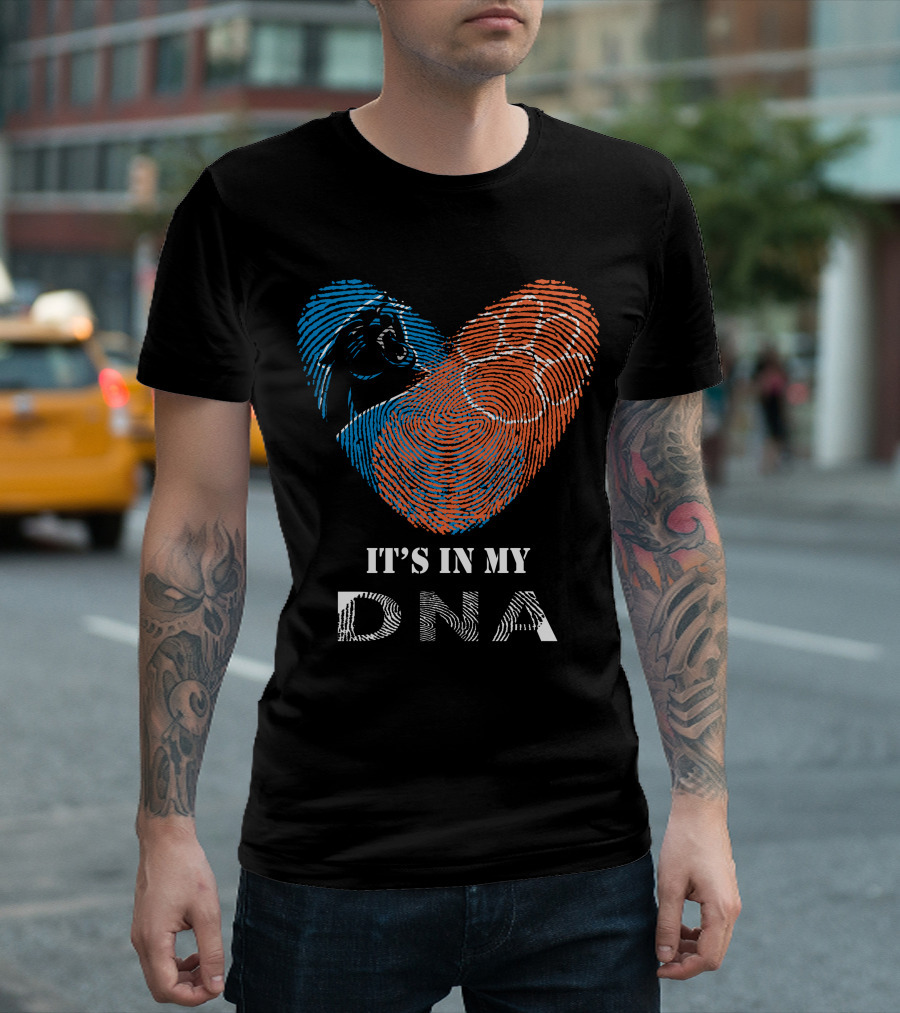 Panthers Clemson Tigers Heart Fingerprint Paw It's In My Dna T-Shirt