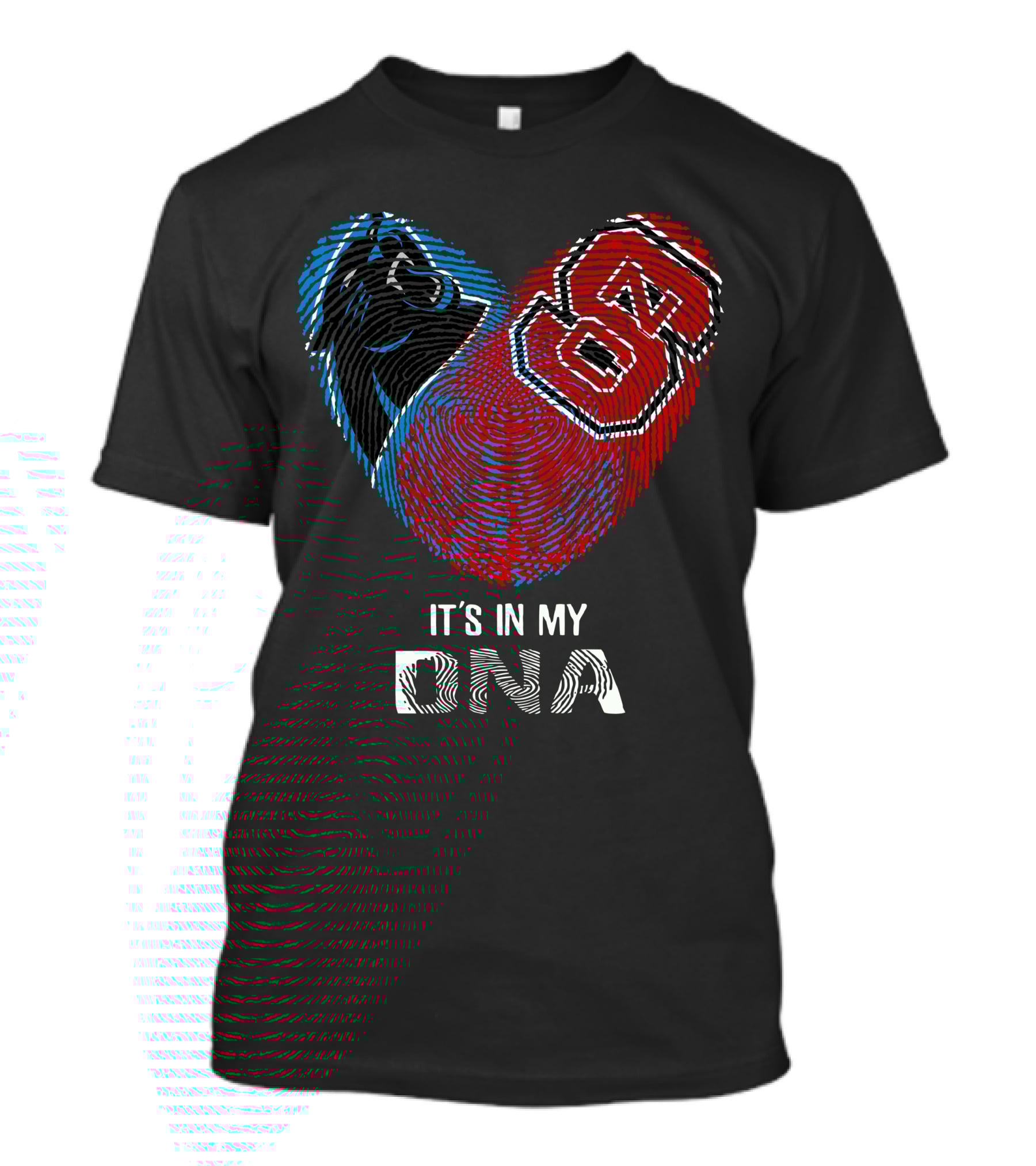 Panthers NC State Fingerprint Heart It's In My DNA T-Shirt