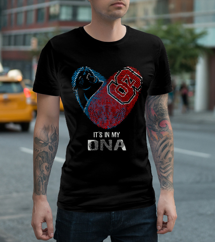 Panthers NC State Fingerprint Heart It's In My DNA T-Shirt