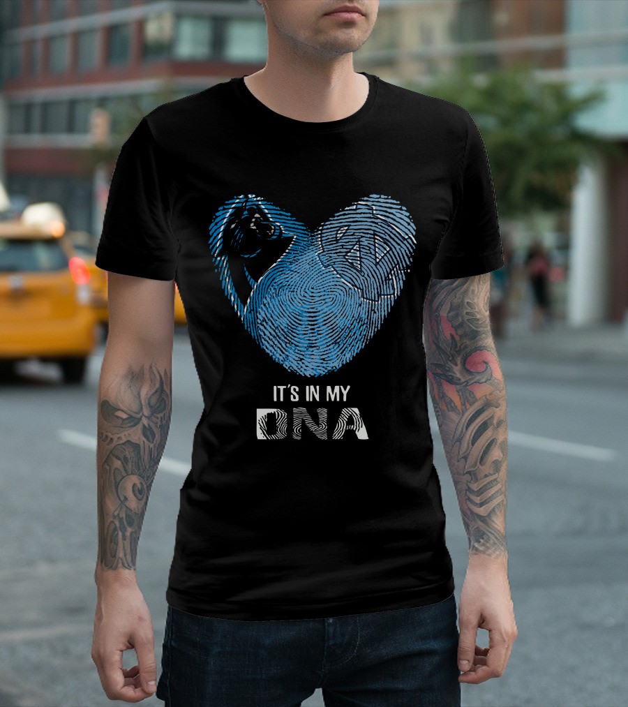Panthers Tar Heels It's In My DNA Fingerprint Heart T-Shirt