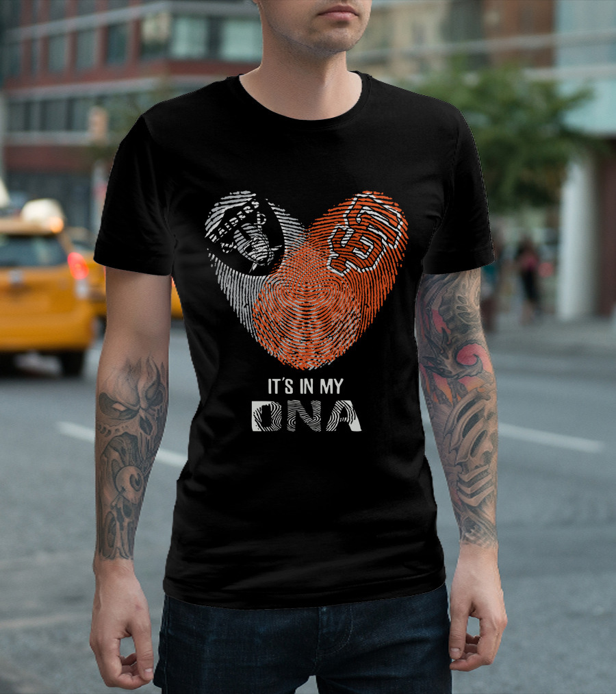 Raiders Giants It's In My DNA Fingerprint T-Shirt