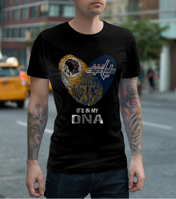 Redskins Washington Capitals It's In My Dna Fingerprint Heart Fan Pride T-Shirt