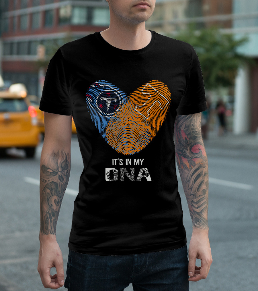 Tennessee Titans It's In My DNA Fingerprint Heart with Team T-Shirt