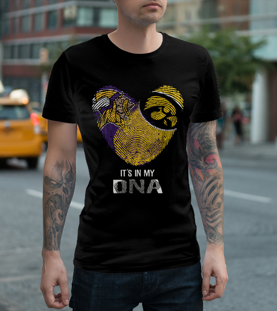Vikings Iowa Hawkeyes It's In My DNA Fingerprint Football T-Shirt