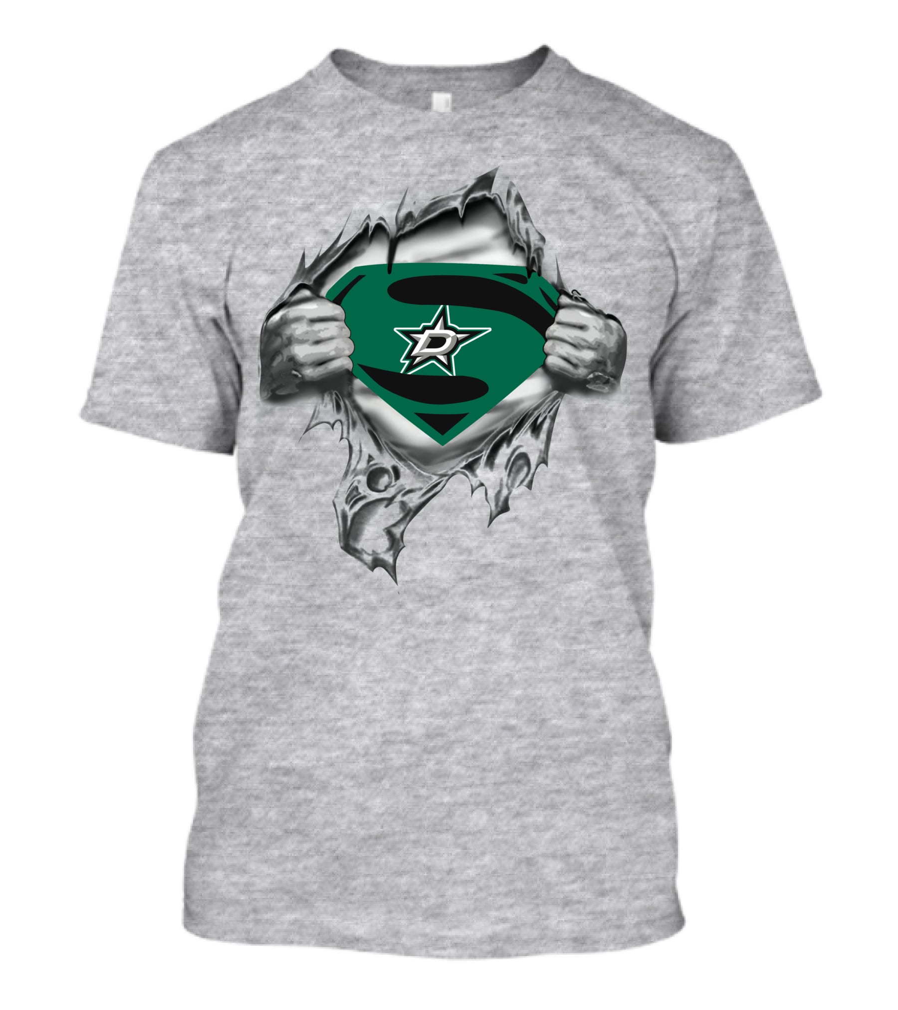 Dallas Stars Hockey Superman Logo Symbol Pullover T-Shirt