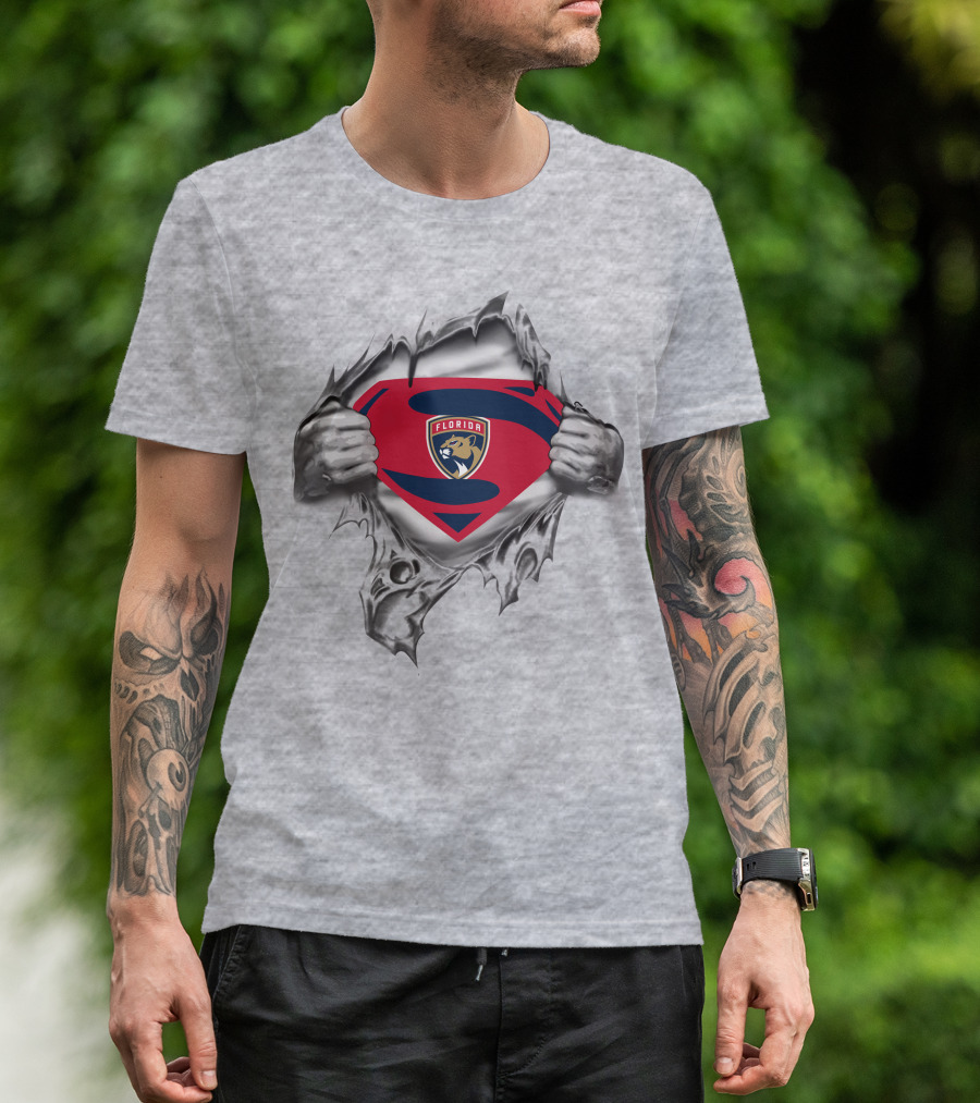 Florida Panthers Superman Shield T-Shirt