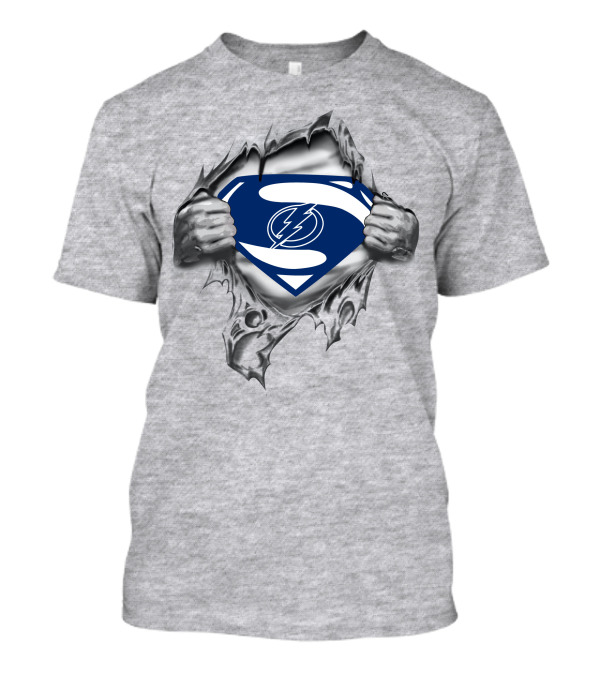 Tampa Bay Lightning Superman Logo Crossover T-Shirt