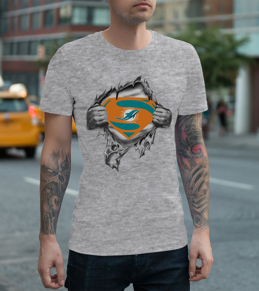 Miami Dolphins Superhero Logo Fusion T-Shirt