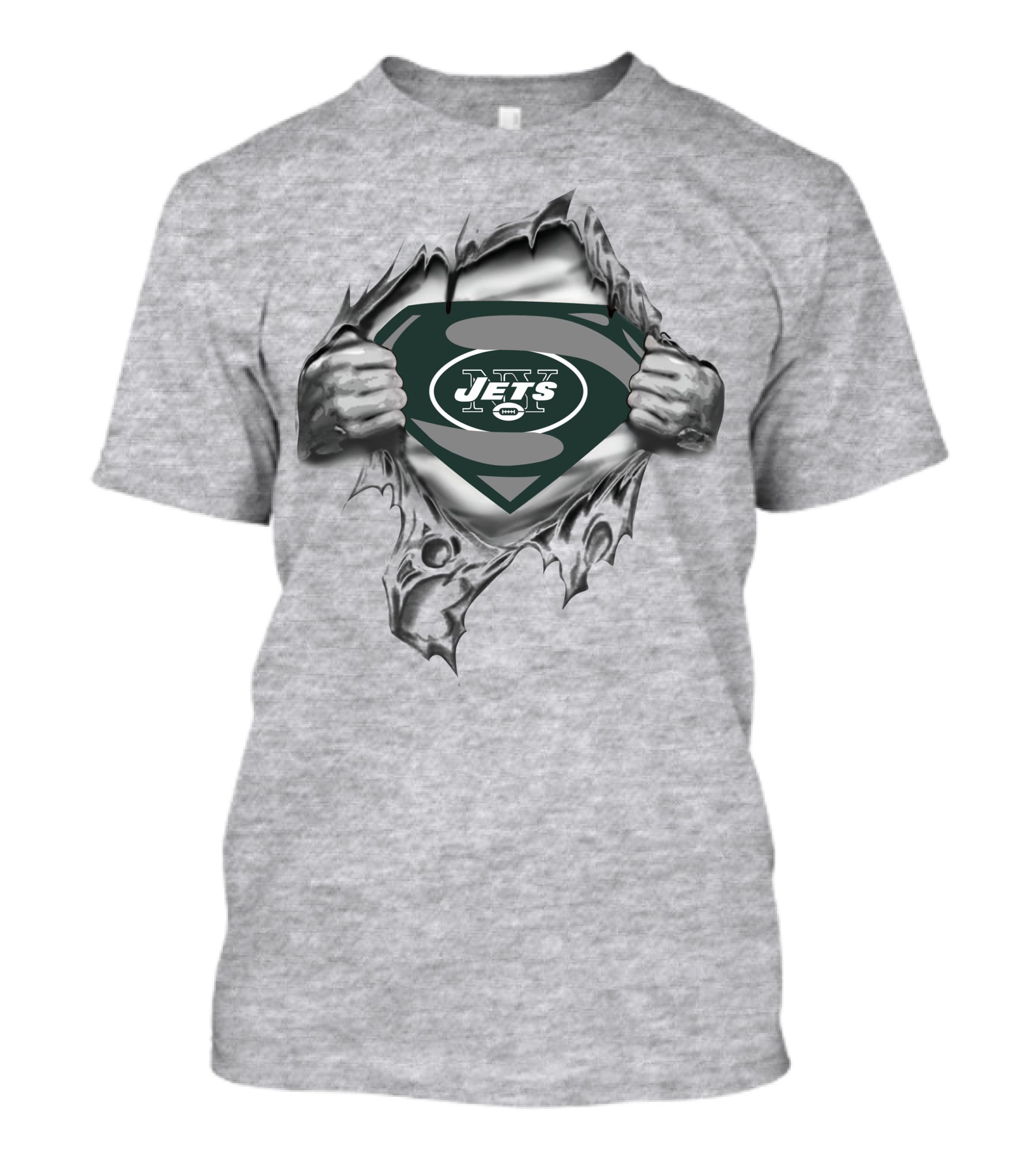 Jets Super Logo Inside Torn T-Shirt