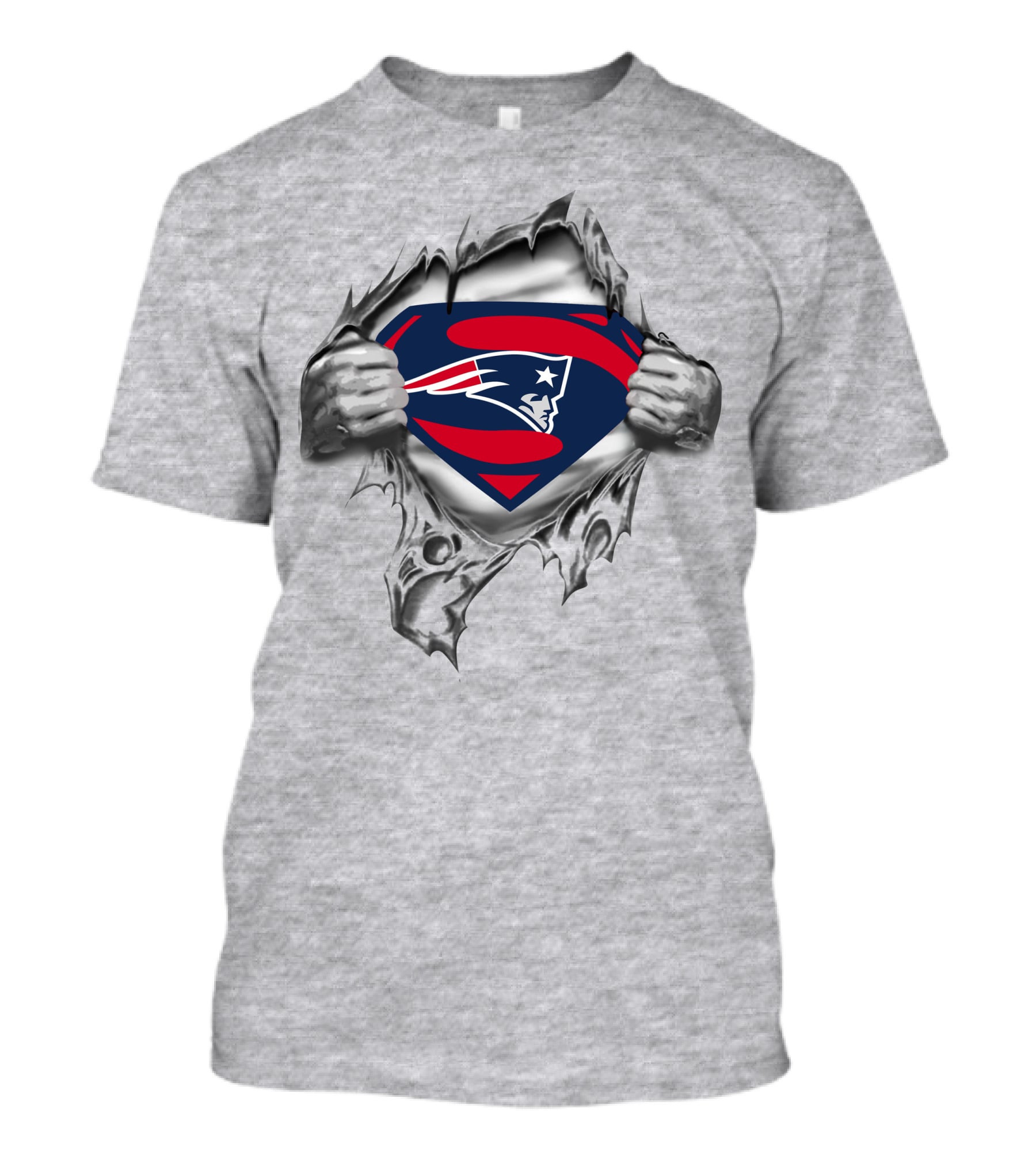 Patriots Logo Superhero Emblem With Tearing Hands T-Shirt