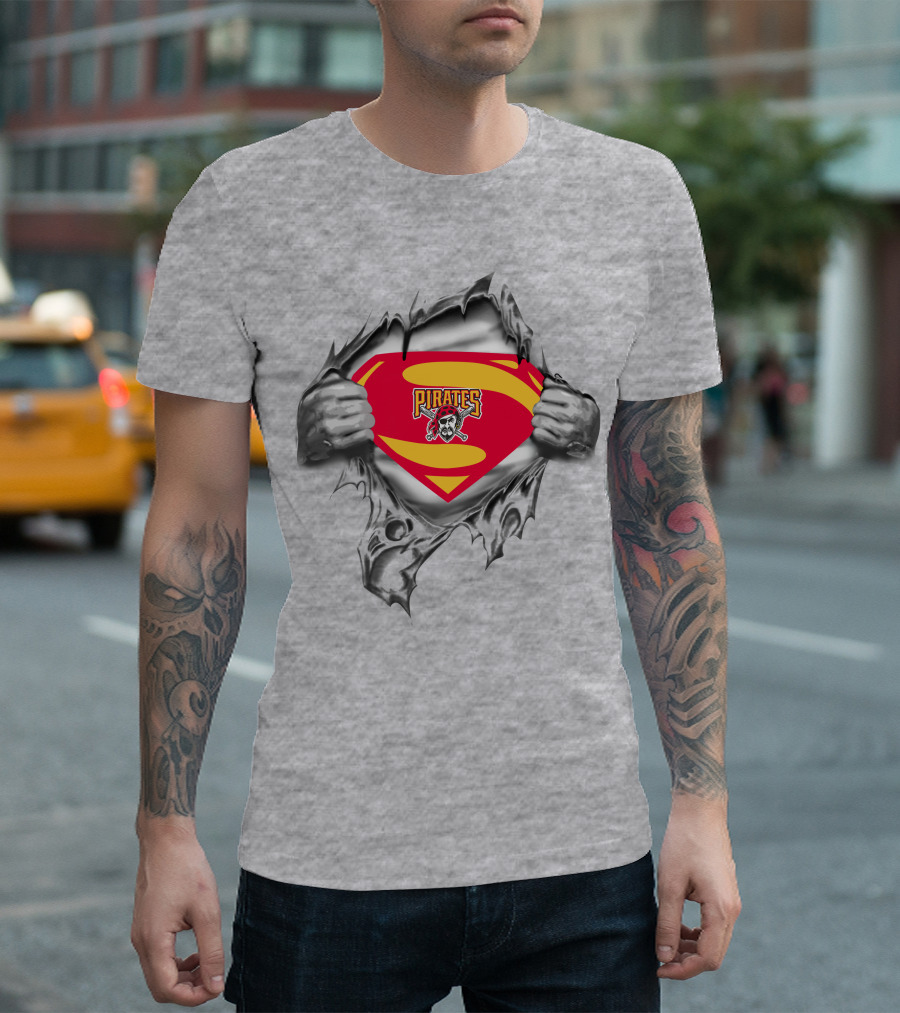 Pirates Superman Logo With Skull And Crossbones T-Shirt