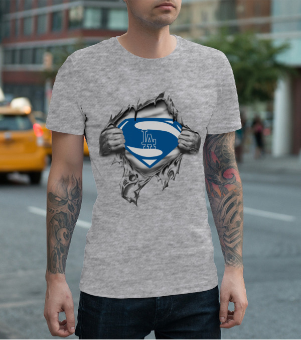 La Dodgers Superman Logo Breakthrough Hero T-Shirt