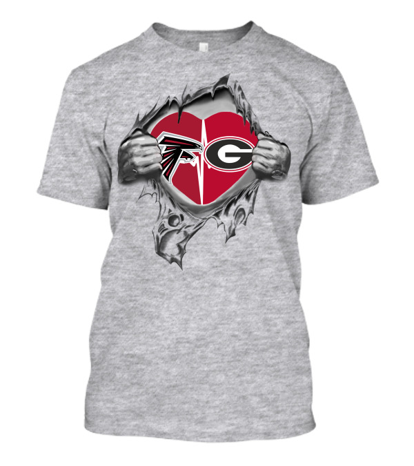 Falcons Georgia Bulldogs Heart T-Shirt
