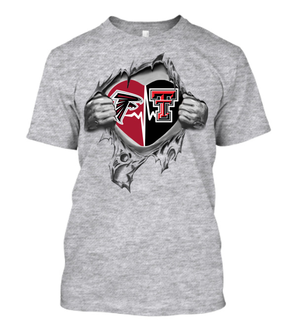 Falcons Texas Tech Heart Torn Open Competition T-Shirt